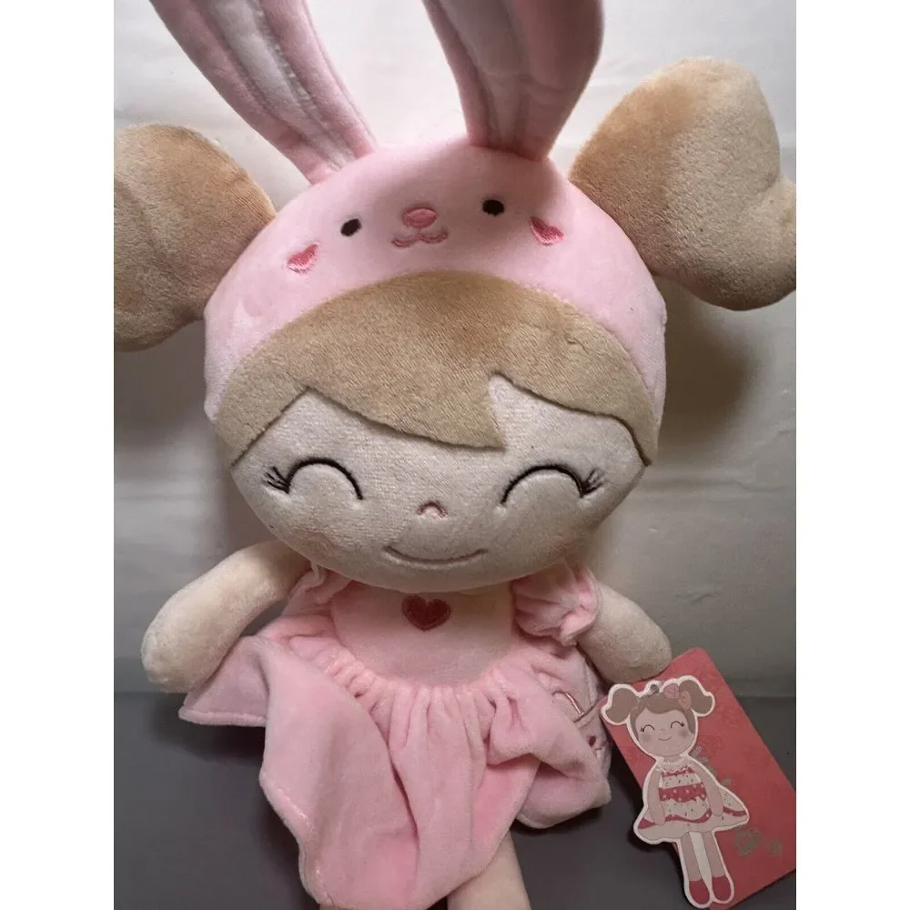 Easter Gloveleya Baby Doll Girl Soft Plush Bunny Ears Pink Dress Hair ‎ 17